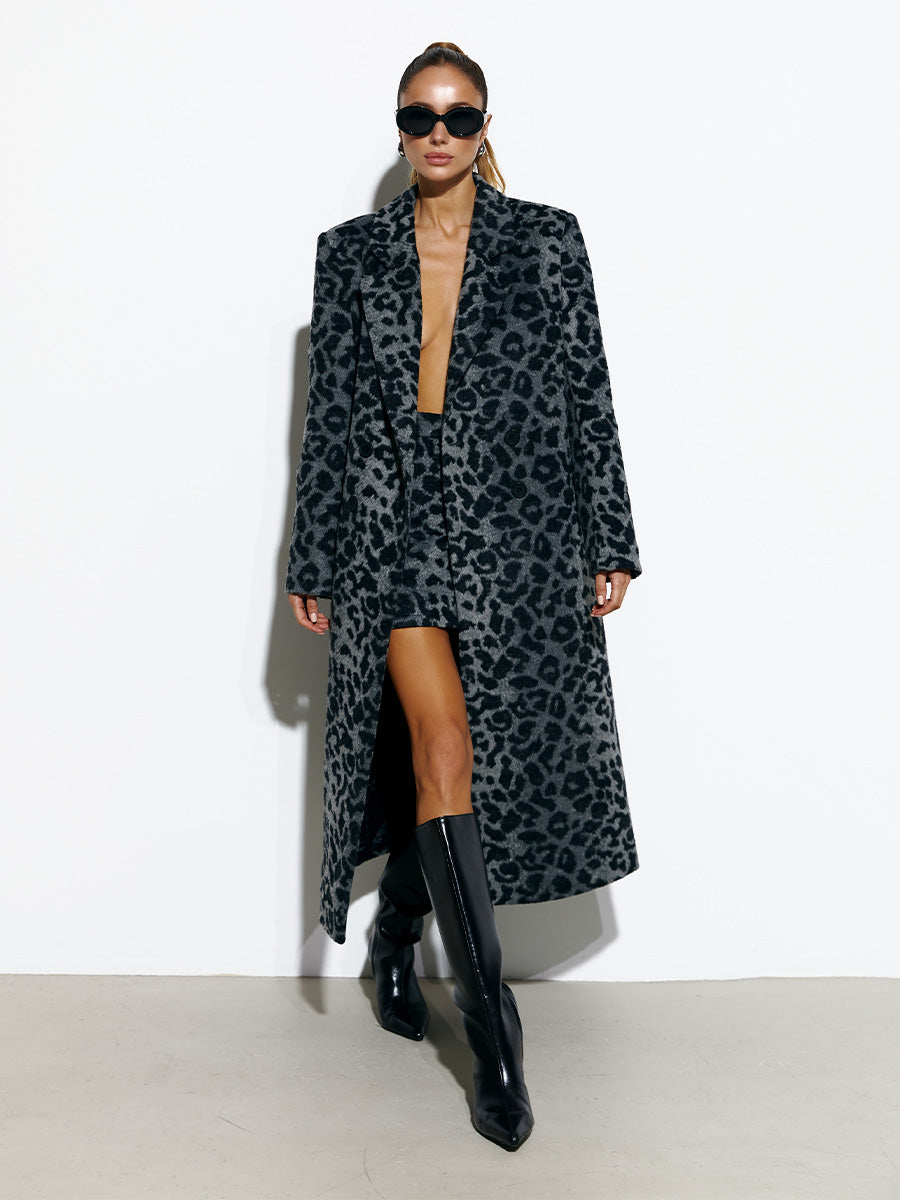 Edge Leopard Coat