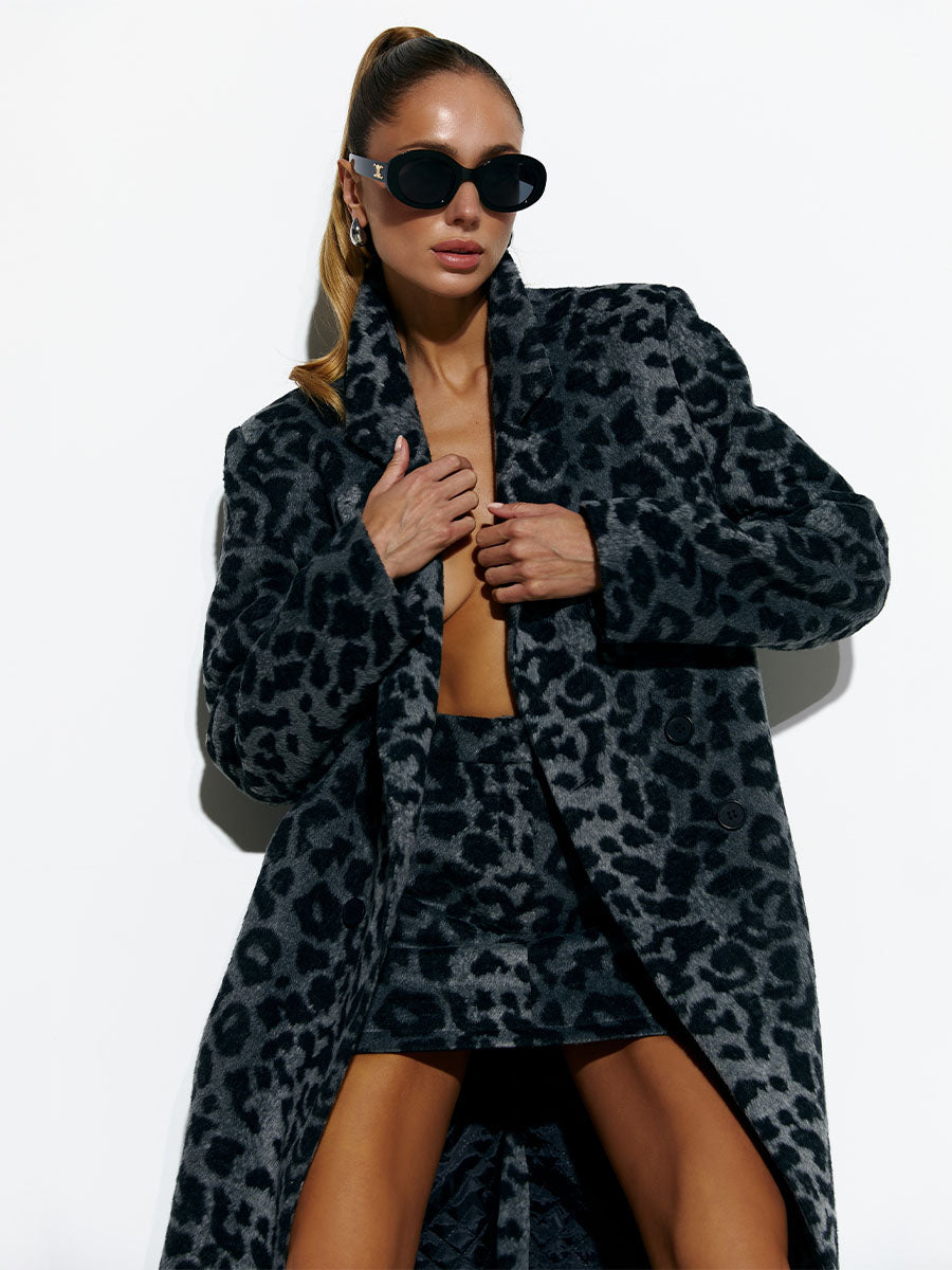 Edge Leopard Coat