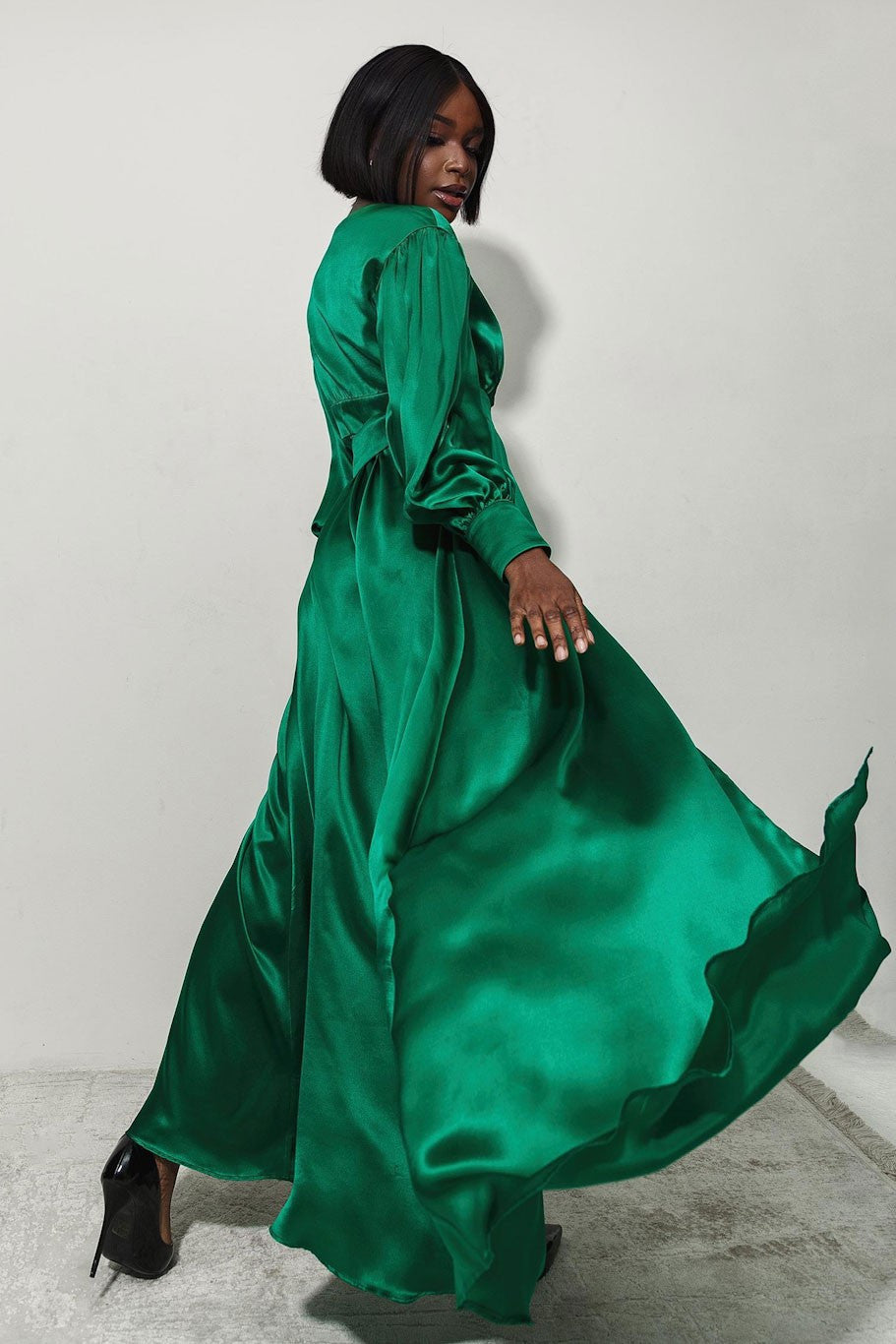 Silk Wrap Maxi Dress