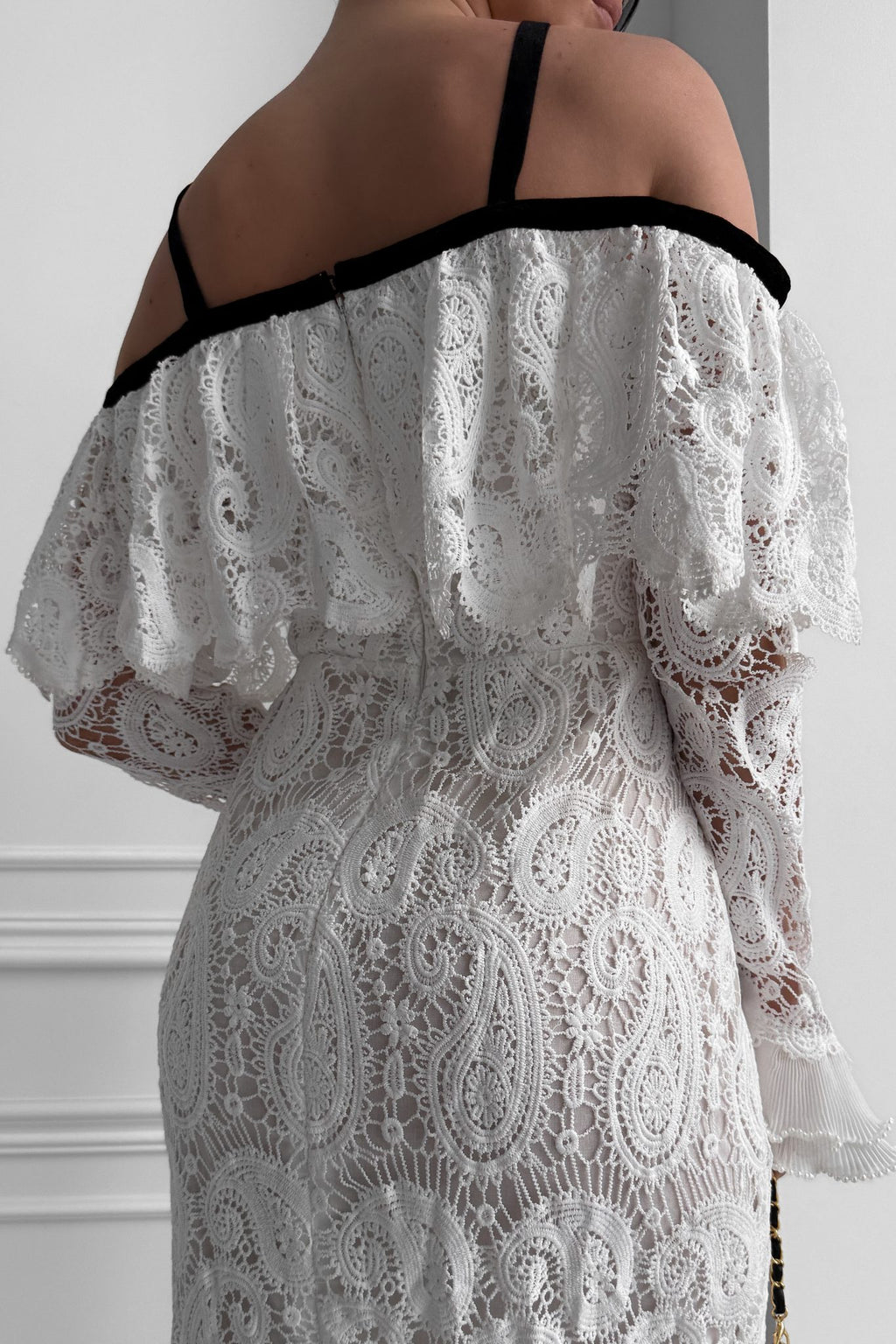 Lace Off-Shoulder Midi Dress