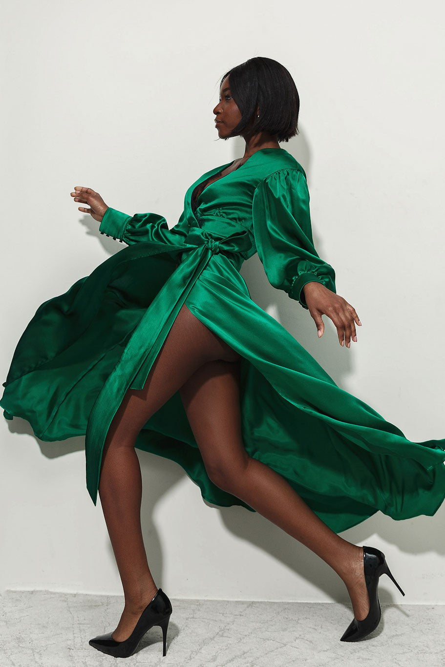 Silk Wrap Maxi Dress