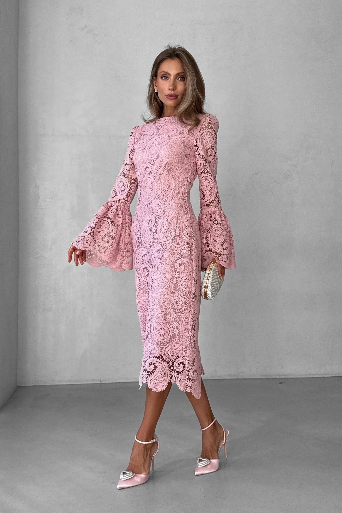 Lace Bodycon Midi Dress