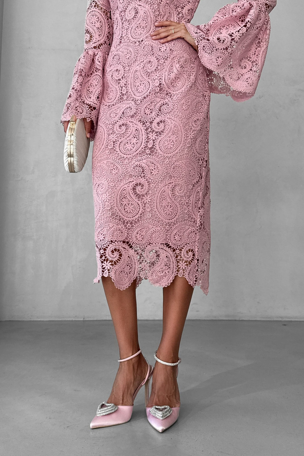 Lace Bodycon Midi Dress