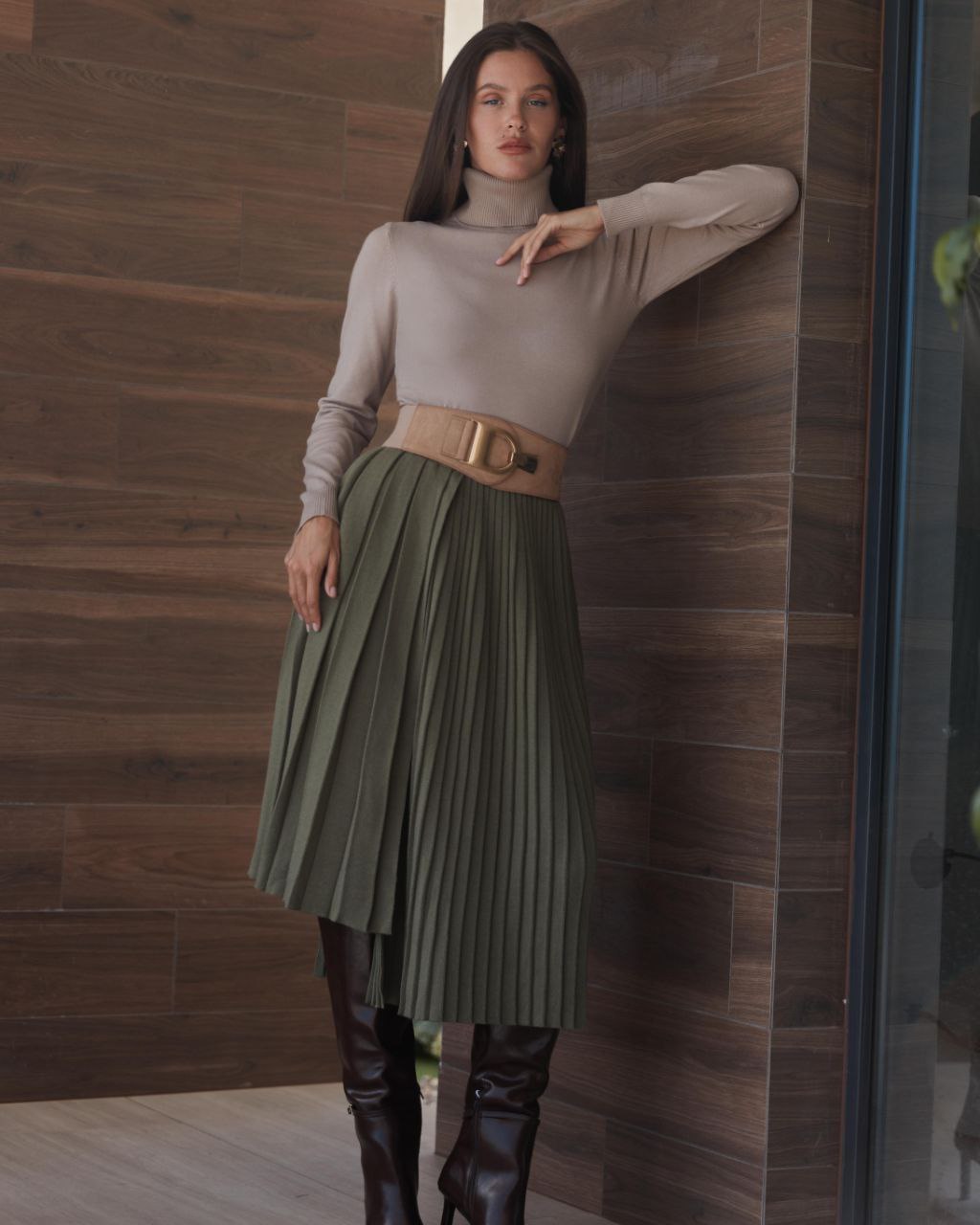 Asymmetrical Belted Skirt