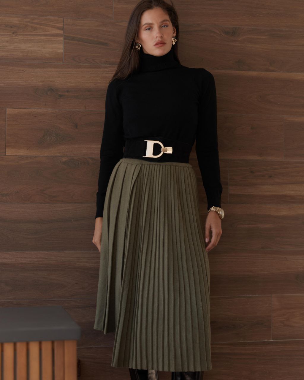 Asymmetrical Belted Skirt